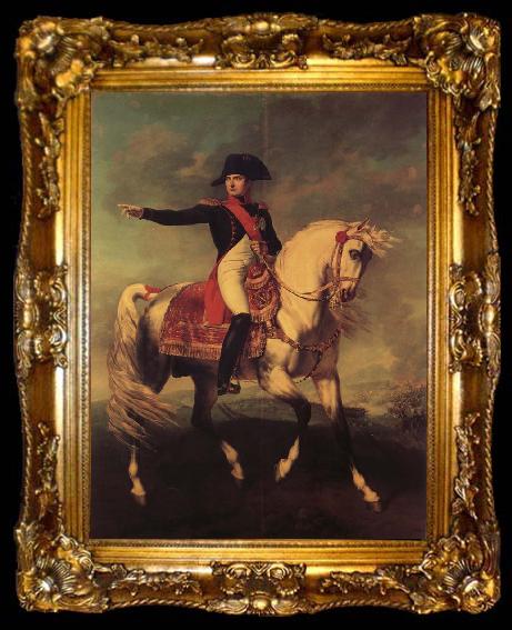 framed  Natoire, Charles Joseph Horseman likeness of Napoleon I, ta009-2